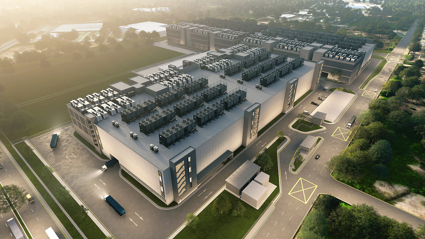Architectural rendering: AirTrunk JHB2.
