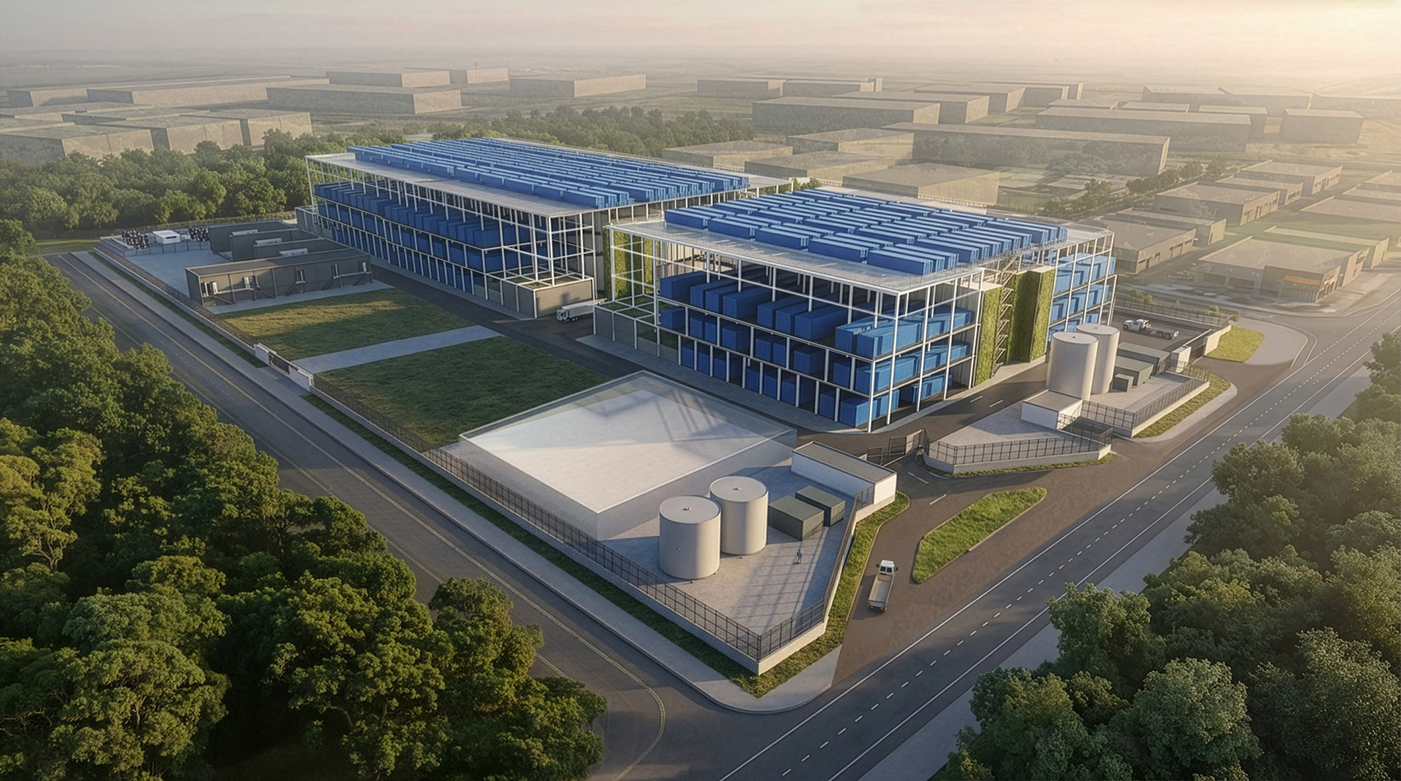 Architectural rendering: AirTrunk JHB4.