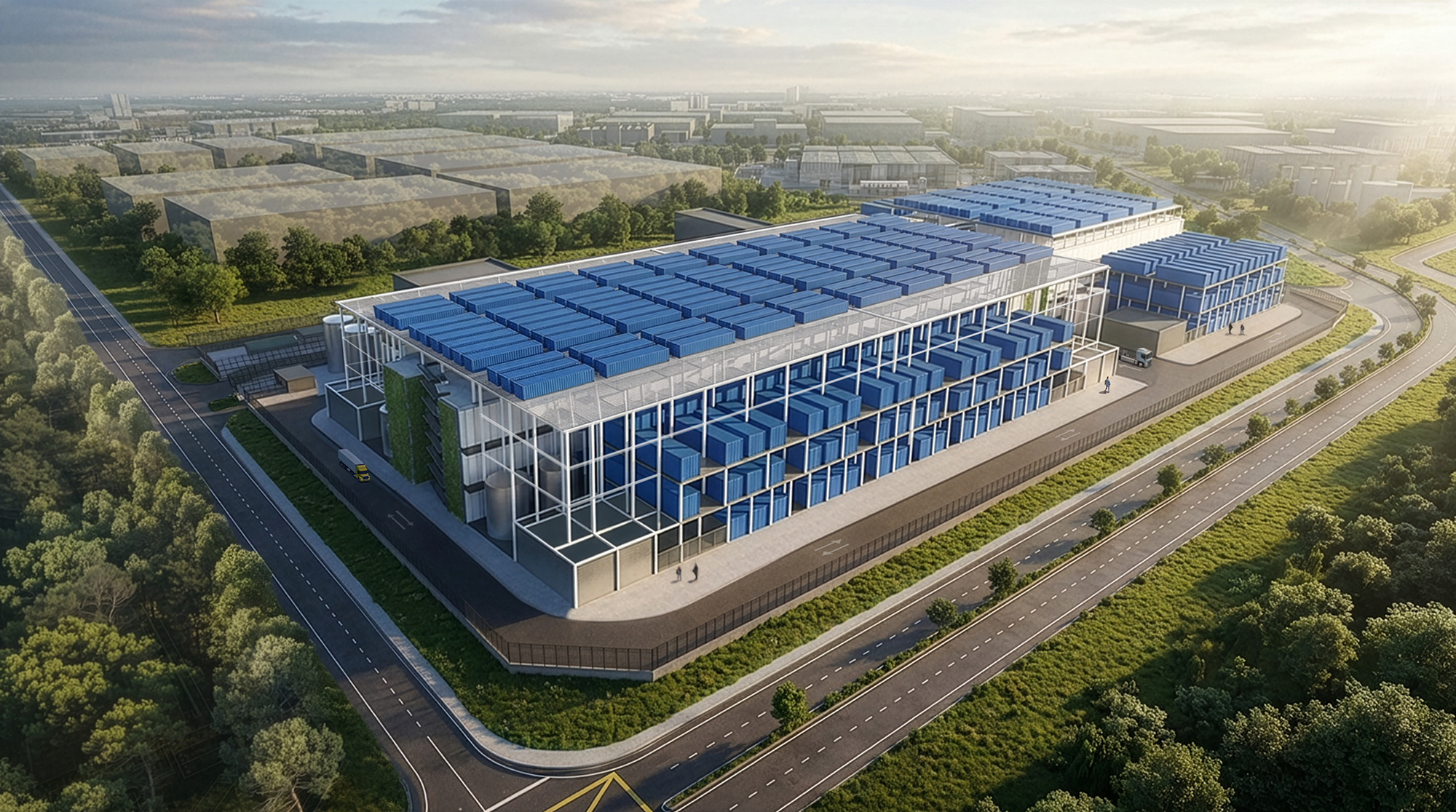Architectural rendering: AirTrunk JHB3.
