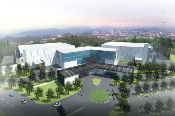 Architectural rendering: TM Klang Valley Data Centre. Historical campus design illustration from engineering consultant; not current construction or delivered state.