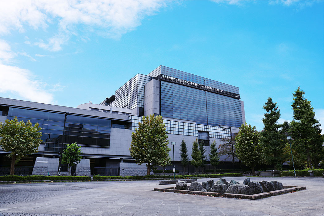 Operator-labeled exterior photograph of Tokyo Fuchu Data Center; capture date undisclosed.